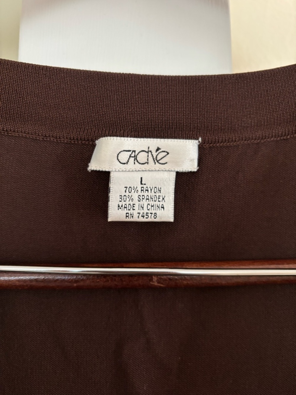 Vintage Cache Brown Ribbed Zip-Front Tank - Picture 2 of 2